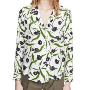 Equipment Adalyn Floral Print Silk Shirt Size Small